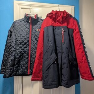 Tommy Hilfiger Ladies 3-in-1 All Weather System Jacket, Red/Navy Medium